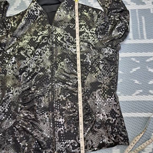 Joseph Ribkoff Artsy Geometric Sequined Ruched‎  Jacket - Picture 11 of 11